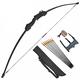 ZSHJGJR Takedown Recurve Bow and Arrows Set 22lb Archery Right and Left handed Bow Riser for Adults Archery Beginners Outdoor Sports Hunting Target Practice Shooting With Arrow Quiver (Black)