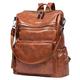 CLUCI Backpack Purse for Women Designer Fashion Leather Ladies Laptop Bag Large Convertible Shoulder Bookbag Handbags, Oil Wax Two-tone Brown, Medium