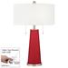 Ribbon Red Peggy Glass Table Lamp With Dimmer