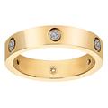 Anthropologie Jewelry | Cz Simulated Diamonds Steel Band Ring New. | Color: Gold | Size: Various