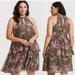 Torrid Dresses | Like New Torrid Olive Floral Chiffon Tiered Mini Dress; Best Price! | Color: Green/Pink | Size: 1x