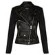 Women's Classic Black Brando Real Cow Hide Leather Biker Motorcycle Jacket S
