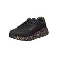 Skechers Girl's Uno Lite Lovely Luv Sneaker, Black Synthetic/Multi Trim, 5.5 UK