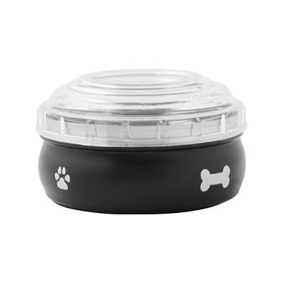 Frisco Travel Non-skid Stainless Steel Dog & Cat Bowl, Black, 1.5 Cup