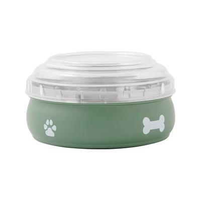 Frisco Travel Non-skid Stainless Steel Dog & Cat Bowl, Artichoke Green, 3 Cup