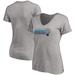 Women's Fanatics Branded Heathered Gray Charlotte Hornets Plus Size Mascot In Bounds V-Neck T-Shirt