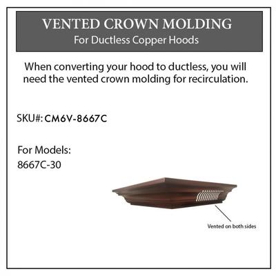 ZLINE Vented Crown Molding Profile 6 for Wall Mount Range Hood (CM6V-8667C) - ZLINE Kitchen and Bath CM6V-8667C