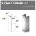 ZLINE 2-36 in. Chimney Extensions for 10 ft. to 12 ft. Ceilings (2PCEXT-597-304) - ZLINE Kitchen and Bath 2PCEXT-597-304