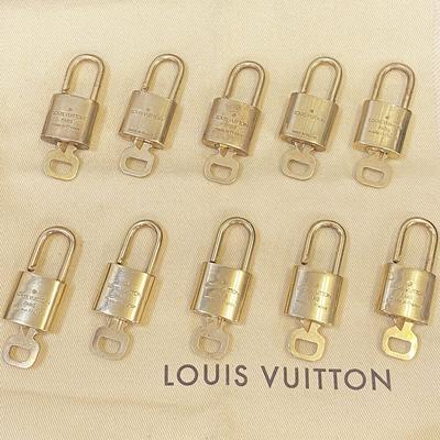 Louis Vuitton Accessories | Authentic Louis Vuitton 10 Set Padlock Key Charm | Color: Gold | Size: Size ( Inch ) W 0.9 X H 1.4 X D 0 "