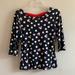 Disney Tops | Disney Parks Adorable Minnie Mouse 3/4 Long Sleeve Top With Back Bow! | Color: Black/Red | Size: Xs