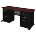 Red Barrel Studio® Fusion Teachers Desk w/ Double Pedestal Drawer Unit Wood in Brown | 29 H x 60 W x 24 D in | Wayfair RDBT2977 41416734