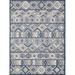 Blue/Gray 63 x 0.25 in Area Rug - Foundry Select Samah Geometric Indoor/Outdoor Area Rug Polypropylene | 63 W x 0.25 D in | Wayfair