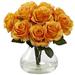 Primrue Roses Floral Arrangement in Vase in Orange | 11 H x 11 W x 11 D in | Wayfair 1FF3A38AF4204E938458DB02DAC9A825