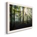 Loon Peak® Light & Trees-Premium Framed Canvas - Ready To Hang Canvas, Solid Wood in Black/Blue/Green | 37.5 H x 27.5 W x 1.5 D in | Wayfair