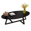 100cm/120cm Modern Coffee Table for Living Room Scandinavian Side Table Sofa End Table for Dining Coffee Snack or Reading Table Oval Design, Black