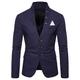 CAZOY Coat Jacket for Men Long Sleeve Casual Fashion Buttons Down Slim Fit Blazer Tuxedo for Wedding Party Dinner Mens Stand Collar Solid Color Sweatshirt Pullover Cardigan Autumn Winter Navy