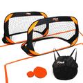 Football Flick Urban Pitch Pack | Portable Football Pitch Includes 2 x Compact Pop Up Goals 150cm x 70cm, Pitch Marker and Backpack | Take Your Football Pitch And Football Goals With You Everywhere