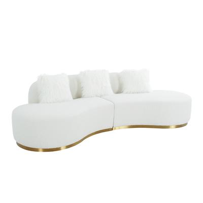 Pasargad Home Simona Collection Modern Curved Sofa with 3 Pillow - Pasargad Home PZW-943W-S