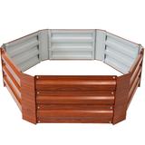 Sunnydaze Galvanized Steel Raised Bed - 40-Inch Hexagon - 40.5" x 36" x 11.75