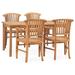 vidaXL 5 Piece Patio Dining Set Solid Teak Wood