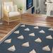 Blue/Navy 0.25 in Area Rug - Breakwater Bay Sezis Geometric Navy/Beige Indoor/Outdoor Area Rug | 0.25 D in | Wayfair