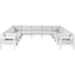 Ebern Designs Layelle 150" Wide Outdoor U-Shaped Patio Sectional w/ Cushions Metal in Gray/White | 34 H x 150 W x 120 D in | Wayfair