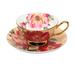 Grace's Tea Ware Blush Rosa Gold Bone China Tea Cup & Saucer Bone China/Ceramic in Red | 2.5 H x 5.25 W in | Wayfair S11831D-GLA-4