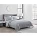 Latitude Run® Microfiber 3 Piece Quilt Set Polyester/Polyfill/Microfiber in Gray | King Quilt + 2 King Shams | Wayfair