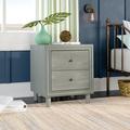 Breakwater Bay Sadie 2 Drawer Nightstand Wood in Gray | 26 H x 22 W x 22 D in | Wayfair BKWT2713 40777288