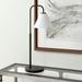 Henderson Blackened Bronze Arc Table Lamp with White Milk Glass Shade - Hudson & Canal TL1122