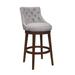 Hillsdale Furniture Halbrooke Wood Swivel Bar Height Stool, Gray Fabric - 5993-833