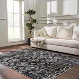 Kahramankazan 2'7" x 7'3" Traditional Washable Updated Traditional Black/Gray/Light Gray Washable Runner - Hauteloom