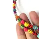 Howlite – perles de crâne colorées faites par l'homme breloques en pierre naturelle fournitures