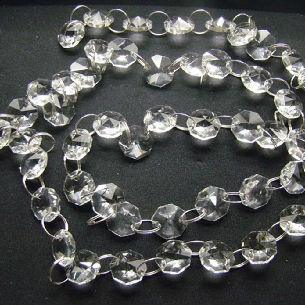 Perles Octogonales en Acrylique de 6,6 Pieds, Pièces de Lustre Attrape-Soleil, Guirlandes CitroJOStrand, Accessoires de Décoration de Bijoux pour la Maison, 200cm