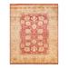 Overton Hand Knotted Wool Vintage Inspired Modern Contemporary Eclectic Orange Area Rug - 8' 1" x 10' 2"