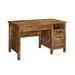 Wooden Lift Top Office Desk with File Cabinet, Rustic Brown