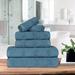 Eider & Ivory™ Oilton Ribbed 100% Cotton Assorted 6-Piece Solid Highly Absorbent Towel Set Terry Cloth in Green/Blue | 28 W in | Wayfair