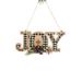 The Holiday Aisle® Black Plaid Hanging "JOY" Sign Ornament Wood in Gray/White | 3 H x 8.5 W x 0.25 D in | Wayfair DCADA5EC49864B459156196E32DF636A