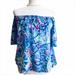 Lilly Pulitzer Tops | Lilly Pulitzer Off-The-Shoulder Sain Top Sz Xs | Color: Blue | Size: Xs