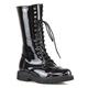 ESSEX GLAM Womens Lace Up Boots Mid Calf Ankle Black Combat Punk Biker Goth Zip Shoes Size 3-8