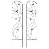 Sunnydaze Set of 2 Dragonfly Delight Steel Decorative Garden Trellis - 55-Inch - 12.5" x 55.75"