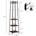 Kinsuite Coat Stand with 3 Shelves, Hall Trees Free Standing with 8 Hooks for Clothes, Hat, Bag, Industrial Style, Rustic Brown