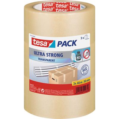 Ultra strong 51124-00007-01 Packband pack® Transparent (l x b) 66 m x 50 mm 3 St. - Tesa