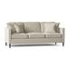 Langley Street® Del Lago 88.5" Square Arm Sofa Faux Leather/Polyester in Brown/Orange/Pink | 38.5 H x 88.5 W x 37.5 D in | Wayfair