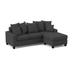 Black Sectional - Wade Logan® Alger 2 - Piece Chaise Sectional Faux Leather/Polyester/Microfiber/Microsuede | 39 H x 82 W x 59 D in | Wayfair