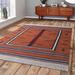 Blue/Orange 48 x 0.2 in Area Rug - Foundry Select Bilaal Contemporary Handmade Hand Woven Flat Weave Kilim Orange Blue Area Rug | Wayfair