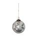 The Holiday Aisle® Etched Mercury w/ Floral Pattern Ball Ornament Glass in Gray/Green/Pink | 3 H x 3 W x 3 D in | Wayfair