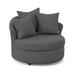 Barrel Chair - Andover Mills™ Alsup Barrel Chair Faux Leather/Polyester/Cotton/Other Performance Fabrics in Black/Brown | Wayfair