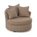 Barrel Chair - Andover Mills™ Alsup Barrel Chair, Wood in Brown | 38 H x 46 W x 44 D in | Wayfair BE0E3F4BEE4F49B5A0FD659EEEC73132