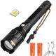WindFire USB Rechargeable LED Torch Upgrade P70.2 100000 Lumens Super Bright Powerful Tactical Flashlight Waterproof Zoomable LED Torch with Batteries,5 Modes Flashlight for Emergency Camping